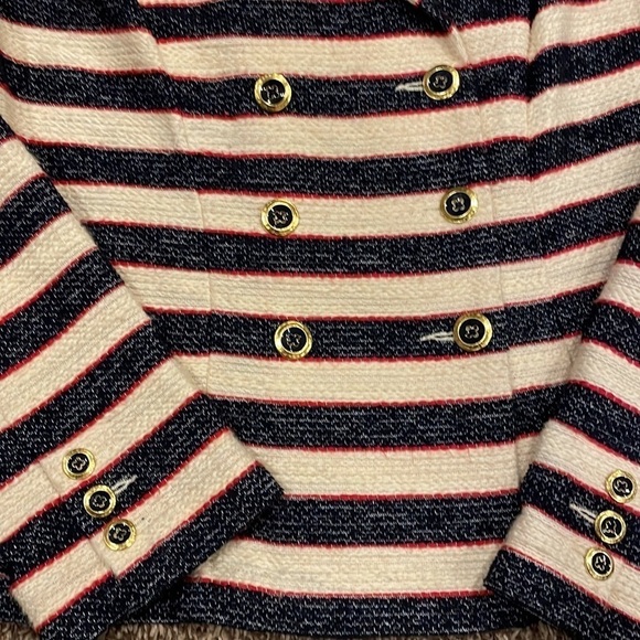 Cabi Nautical Cruise Red White Blue Tweed Patriotic  Jacket blazer Size 6 - Picture 3 of 4